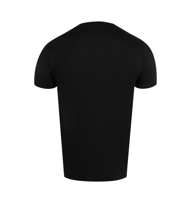 Image 2 of 2 - BLACK - MONCLER Logo Patch Tee featuring cotton jersey, crew neck, short sleeves, printed logo and logo patch. 100% cotton.