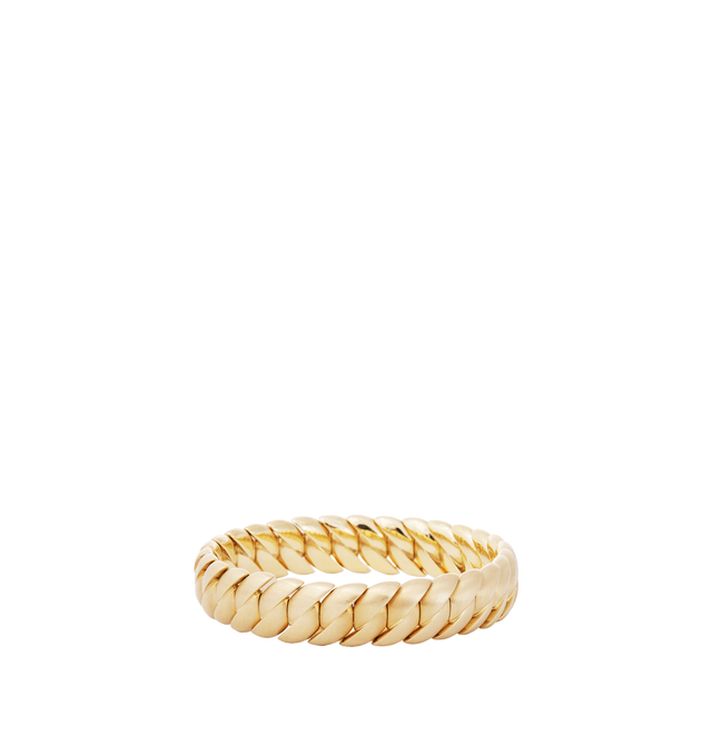 Image 1 of 1 - GOLD - SIDNEY GARBER Narrow Matte Wave Link Bracelet featuring curved pieces of gold linked together. 18k yellow gold, matte finish, approximately 1/2in wide. 16cm.