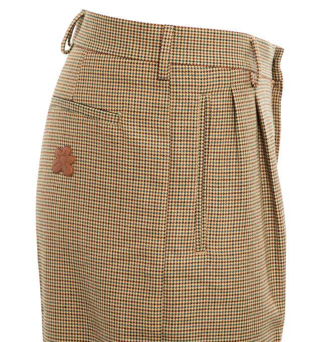 LACOSTE X LE FLEUR TAPERED CHECKED TROUSERS (UNISEX)