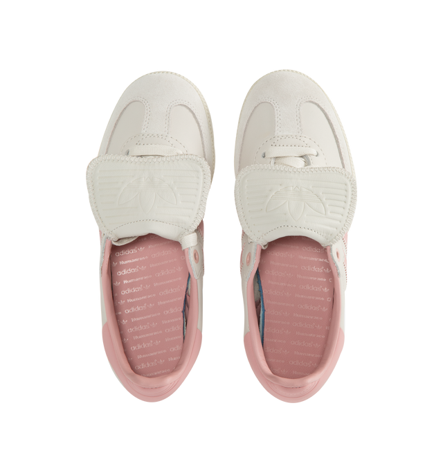 Image 5 of 5 - PINK - ADIDAS HUMAN RACE SAMBA featuring regular fit, lace closure, leather upper, elongated tongue, textile lining and rubber outsole. 