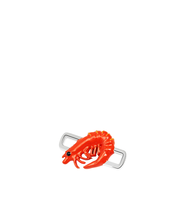 Image 6 of 8 - ORANGE - Poubel by The Gstaad Guy Gambero Rosso Charm, also known as The Red Prawn. All charms are made of .925 sterling silver, and are hand-painted using non-toxic lead-free enamel. Links sold separately. Hirshleifers offers a range of initial pieces from this collection in-store. For personal consultation and detailed information about jewelry, please contact our dedicated stylist team at personalshopping@hirshleifers.com