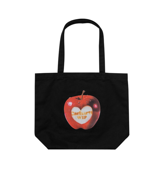 Image 1 of 3 - BLACK - CARHARTT WIP Canvas Graphic Tote featuring dearborn canvas 11.4 oz, allover graphic print, unlined with reinforced seams, swinging inner pocket and square Label. 7 x 46 x 14 cm; 15 L capacity.