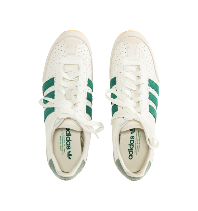 Image 5 of 5 - WHITE - ADIDAS Japan Shoe featuring regular fit, lace closure, tumbled perforated leather upper, textile lining and rubber outsole.