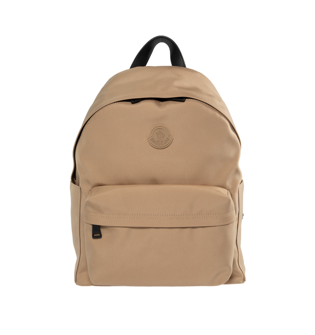 Image 1 of 3 - BROWN - MONCLER New Pierrick Backpack featuring logo-detail backpack, all-around zip fastening, front pouch pocket, wide shoulder straps, logo patch detail and single top handle. 58% polyamide/nylon, 42% polyester. 