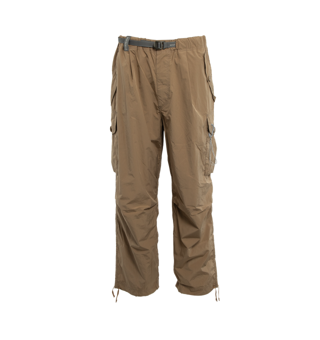 Image 1 of 3 - BROWN - AND WANDER Oversized cargo pants in a water-repellent ripstop fabric with a unique elasticity and color due to the use of split yarn. Cargo pants with a loose and wide silhouette. POLYESTER 67% NYLON 33%. 