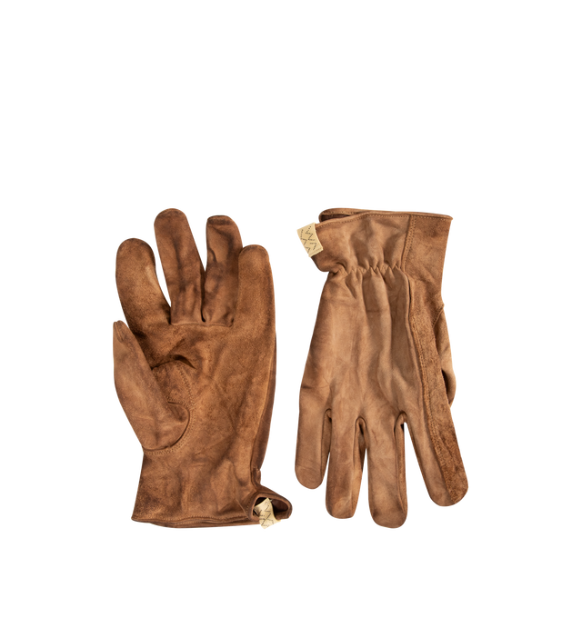 Image 1 of 2 - BROWN - VISVIM Leather Gloves DMGD featuring Italian vegetable tanned horsehide and damaged finish.