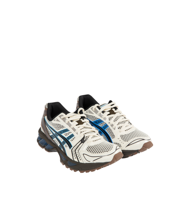 Image 2 of 5 - BLUE - ASICS Gel-Kayano 14 Sneaker featuring two-tone underlays, GEL technology cushioning, TRUSSTIC support system, synthetic leather upper and sockliner.