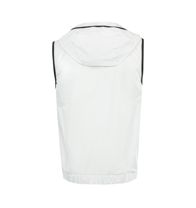 Image 2 of 2 - WHITE - MONCLER Vallese Vest featuring hood, zipper closure, zipped pockets, elastic hem, hood and armholes and grosgrain details. 100% polyamide/nylon. 