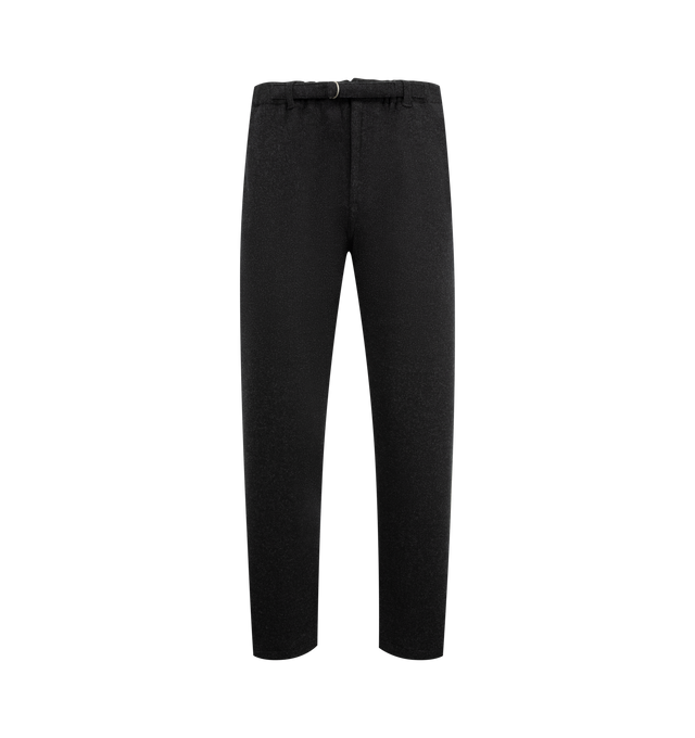 Image 1 of 3 - GREY - POST O'ALLS Post Coach Pants featuring an elastic waistband with a built-in belt, relaxed silhouette and internal drawcord at the hem. 80% polyester, 10% rayon, 10% acrylic. Made in Japan.