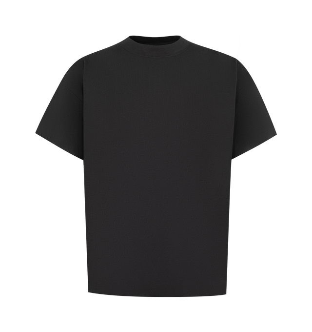 Image 1 of 2 - BLACK - The Men's Fear of God Essentials Tee is made from a lightweight soft knit cotton jersey. The rib-knit crewneck tee featuring a slim fit.