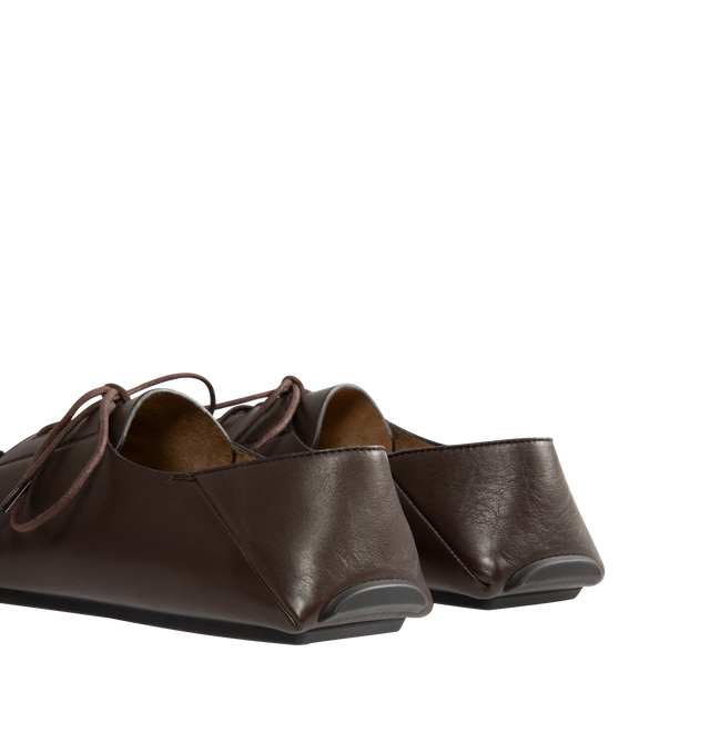 Image 3 of 4 - BROWN - Loewe Boat shoe in soft calfskin made in a classic moccasin construction, featuring a round toe shape, waxed laces and hand-stitched details around the upper. Square lace closure, embossed Anagram on the upper, padded leather insole, suede lining, injected rubber outsole with Anagram cut-out detail. Made in Italy.