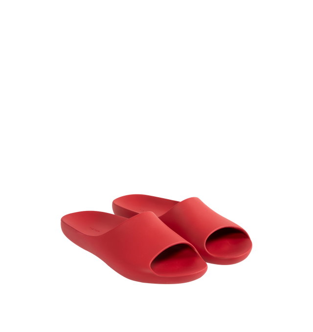 Image 3 of 5 - RED - THE ROW Ama Slide featuring smoothly curved slide sandal in lightweight rubber with contoured footbed and seamless construction. 100% rubber. Made in Italy.