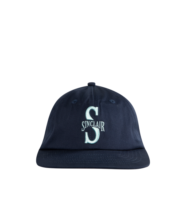Image 1 of 2 - NAVY - SINCLAIR S Arch Snapback featuring embroidered 3D logo at the front and an adjustable back closure. 100% cotton.