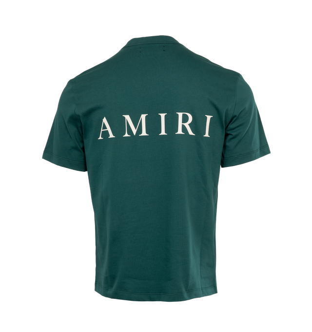 Image 2 of 4 - GREEN - AMIRI MA Logo Tee featuring short sleeves, crew neck, regular fit and logo on chest and back. 100% cotton.  