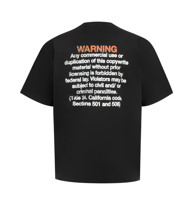 Image 2 of 2 - BLACK - Nahmias Men's Cartoon Warning Boxy Tee is crafted from cotton and features Nahmias cartoon character graphics throughout. This short-sleeve style is cut in the brand's signature boxy fit for a relaxed silhouette. Main Material: 100% Cotton. Made in Los Angeles.
