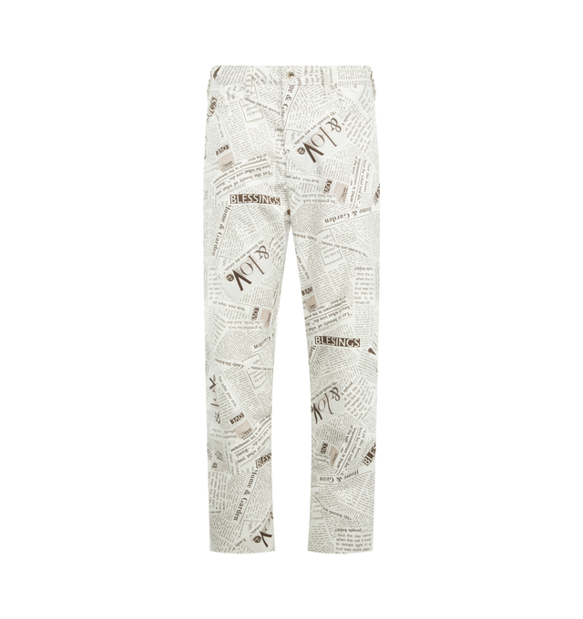 Image 1 of 3 - WHITE - ENGINEERED GARMENTS RF Jeans featuring a modern, relaxed-fit, five-pocket style, slightly higher rise, a roomy top block, moderate taper and an inner drawstring. 100% cotton.