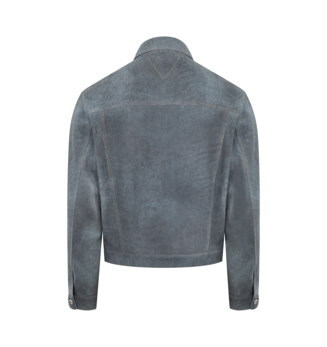 Image 4 of 5 - GREY - BOTTEGA VENETA Jacket featuring a cloudy finish, button closure, front flap button pockets, button cuffs and collar. Made in Italy.