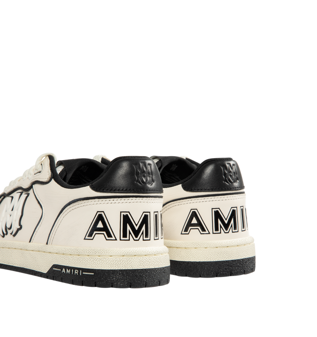 Image 3 of 5 - WHITE - AMIRI Newport Sneaker featuring smooth leather with a signature star perforation on the toe, logo detail on the sidewall, lace-up fastening and round-toe.