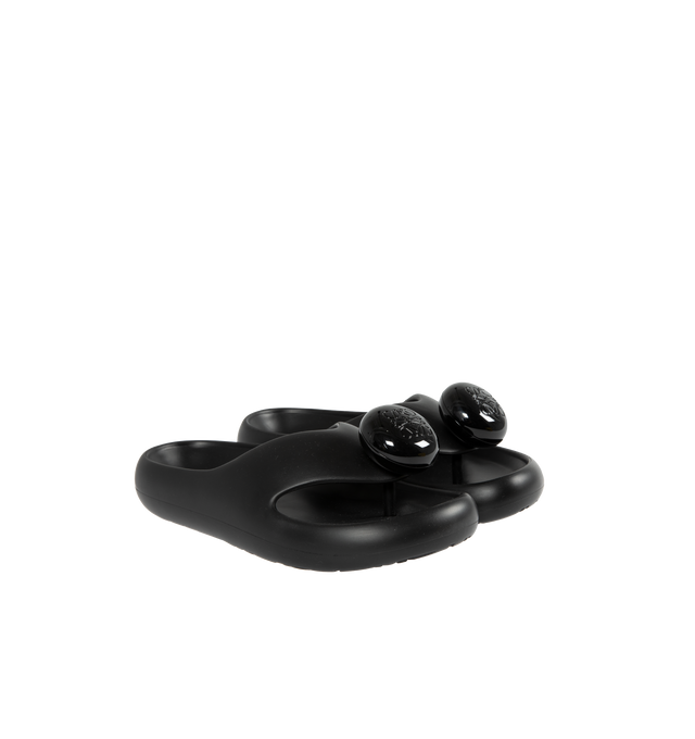 Image 2 of 4 - BLACK - Toe Post sandal in light foam rubber with an Anagram engraved ,  ergonomic insole and embossed Anagram sole. Made in Italy. 