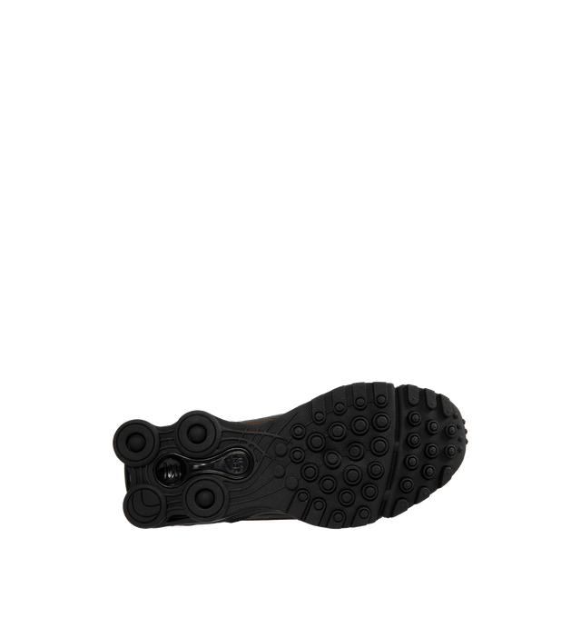 Image 4 of 5 - BLACK - NIKE Shox Ride 2 Premium Sneaker featuring four columns of support under its heel, Max Air technology in the forefoot, genuine leather and lace up style.