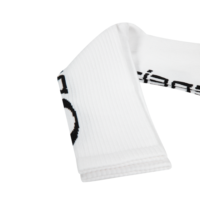 Image 3 of 3 - WHITE - BALENCIAGA Tracksuit Loop Socks featuring cotton blend, breathable fabric, mid calf length and Loop Sports Icon jacquard logo. 76% cotton, 22% polyamide, 2% elastane. Made in Portugal.