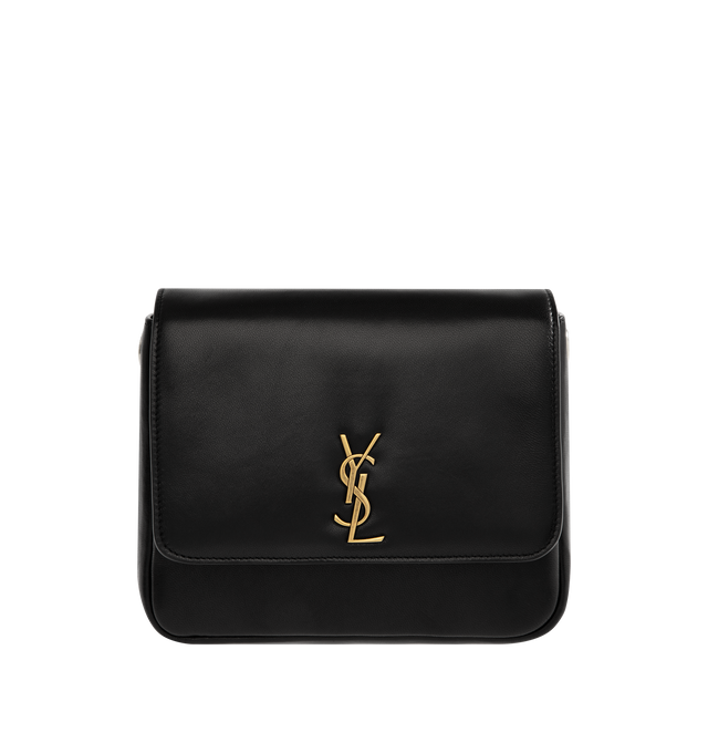 Image 1 of 3 - BLACK - SAINT LAURENT Kate Soup Bag featuring one compartment, interior pocket, chain strap and fold over closure. 20 cm x height 20 cm x depth 6 cm. Leather. Made in Italy.