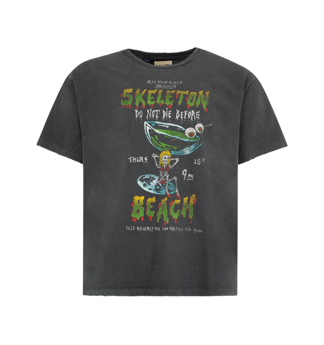 Image 1 of 2 - BLACK - GALLERY DEPT. Dont Die Tee featuring cotton t-shirt, graphic print to the front and rear, crew neck and short sleeves. 100% cotton. Made in United States.