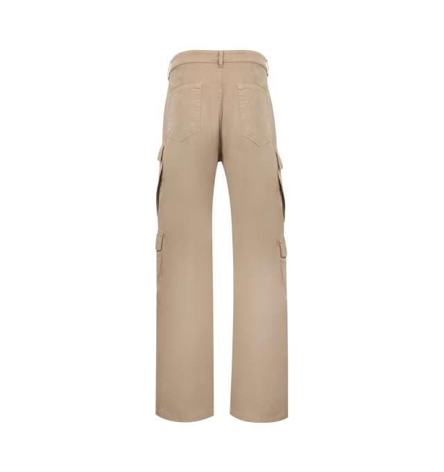 Image 2 of 3 - BROWN - Rick Owens DRKSHDW Double Cargo Jeans featuring loose-fit, belt loops, five-pocket styling, zip-fly, cargo pockets at outseams and darts at inseam. 100% organic cotton. Made in Italy.
