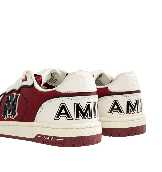 Image 3 of 5 - RED - Amiri Men's Newport Sneaker is crafted on a patinated two-tone leather and suede material on a rubber sole illustrated with the MA icon.