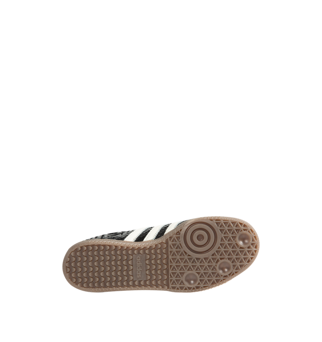 Image 4 of 5 - BLACK - ADIDAS Samba Sneaker featuring regular fit, lace up style, patent leather upper, synthetic sockliner, rubber outsole, soccer-inspired long tongue and trefoil.