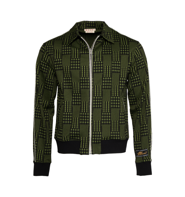 GEOMETRIC PRINT ZIP UP JACKET (MENS)