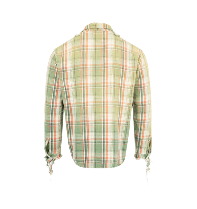 Image 2 of 2 - GREEN - GALLERY DEPT. Marley Flannel featuring spread collar, 2 chest patch pockets, button fastening front closure and regular fit. 100% cotton.