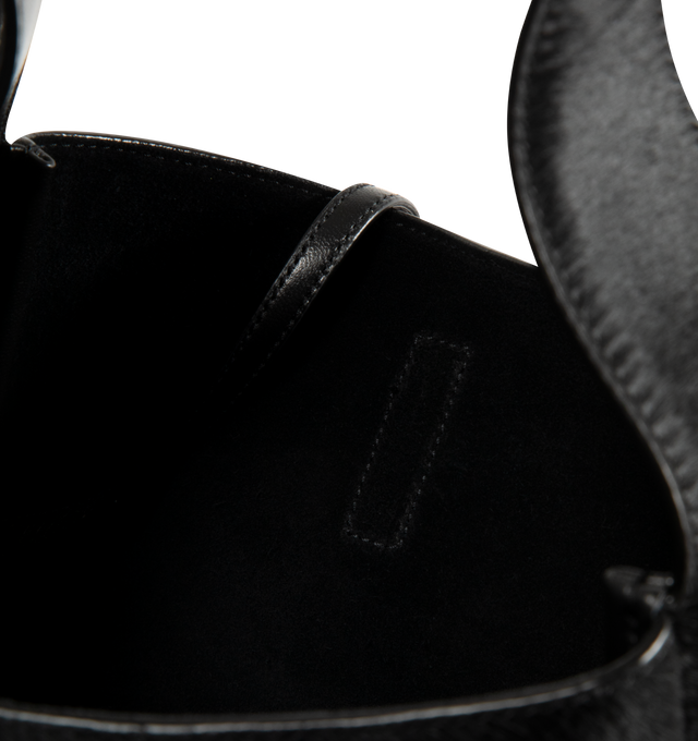Image 3 of 3 - BLACK - SAINT LAURENT Le 5 7 Small Bag featuring an inner pouch, leather tab closure decorated with the cassandre, adjustable strap and bronze-tone hardware. Calfskin leather. Made in Italy.