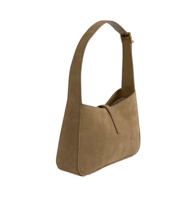 Image 2 of 3 - BROWN - SAINT LAURENT Le 5  7 Hobo Bag featuring closure tab with cassandre, interior zipped pocket, adjustable shoulder strap, suede lining, light bronze brass hardware and interior zipped pocket. 9 x 6.2 x 2.5 inches. Strap drop: 7.8 inches. Made in Italy.