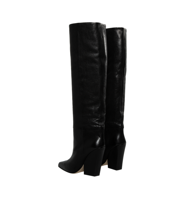 Image 3 of 4 - BLACK - PARIS TEXAS Jane Boot featuring smooth calf leather, block heel, pointed toe, pull-on style and leather outsole. 100MM. Lining: leather. Made in Italy. 