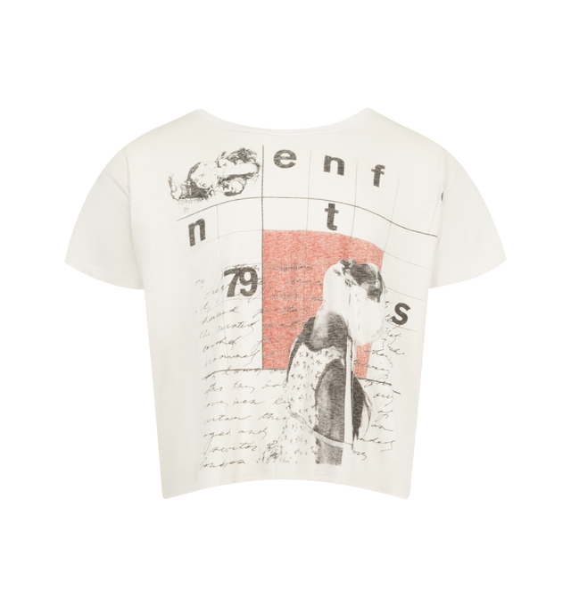 Image 1 of 2 - WHITE - ENFANTS RICHES DEPRIMES Pharmicist's Daughter T-Shirt featuring a boxy fit, rib knit neckline, single-stitch hems at the waist and cuffs, printed artwork appears on both the front and back and finished with the brands signature vintage wash process. Made in the USA.