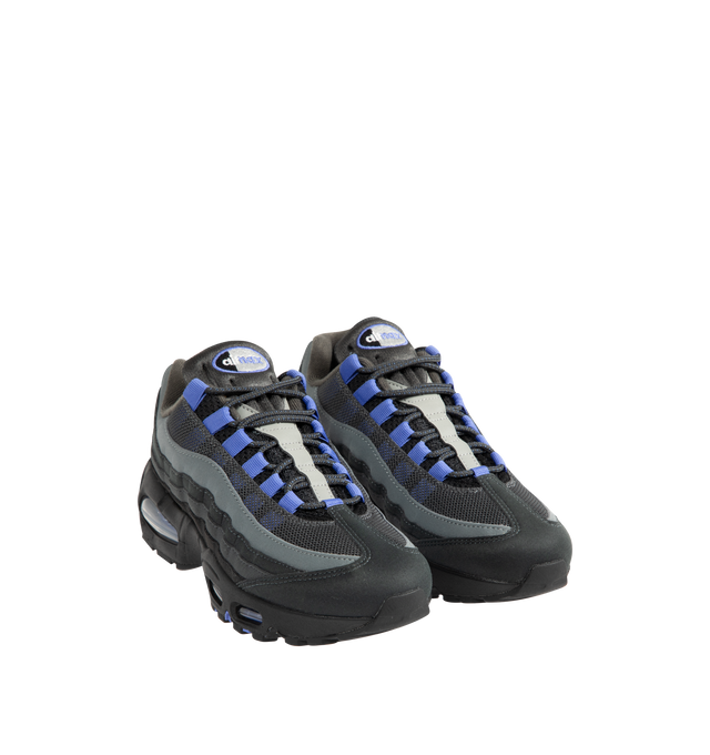 Image 2 of 5 - BLACK - NIKE Air Max 95 Big Bubble "OG" Sneaker featuring synthetic leather and textiles, visible Max Air cushioning provides lightweight cushioning, flex grooves in the midsole and outsole, foam midsole and rubber outsole.