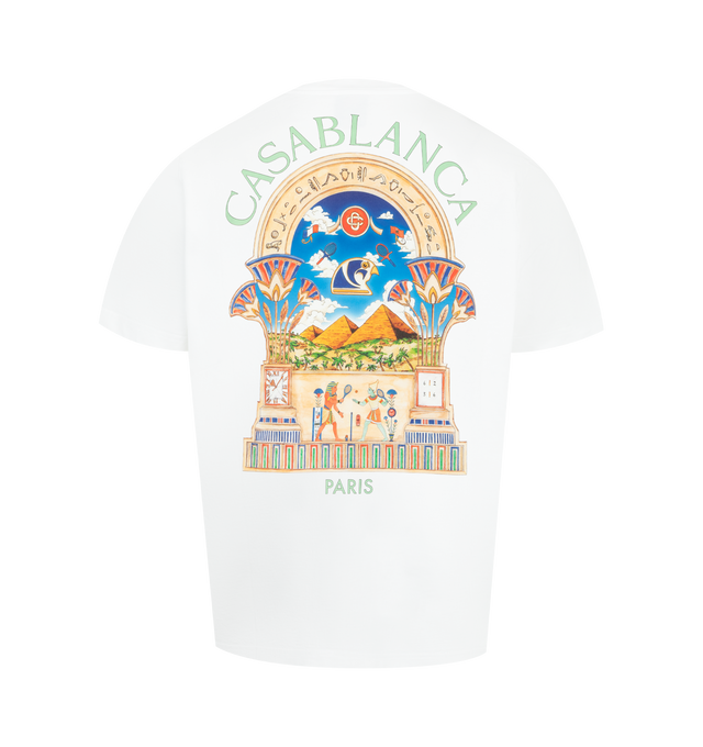 Image 2 of 2 - WHITE - Casablanca Men's short-sleeve t-shirt in a classic design, featuring signature artwork, classic crew neck in a relaxed silhouette. 100% organic cotton. Made in Portugal.