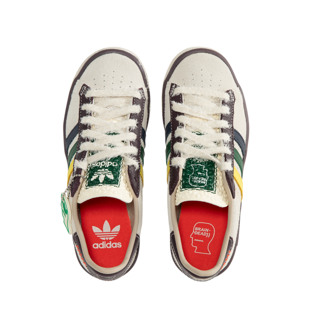 Image 5 of 5 - MULTI - ADIDAS Forest Hills Brain Dead Shoes featuring a low-profile silhouette, a hairy suede upper that features 3-Stripes, visible stitching at the heel tab, an Ecotex tongue, regular fit, lace closure, leather and textile upper, leather lining and rubber outsole.
