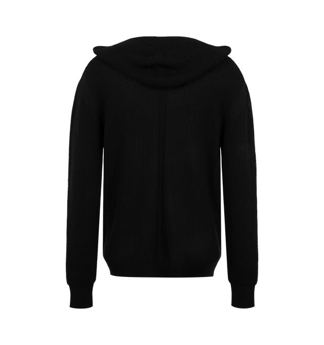 Image 2 of 2 - BLACK - Rick Owens Men's Front zip hoodie with long sleeves ribbed cuffs and hem. Composition: Cotton. Country Of Origin: Italy