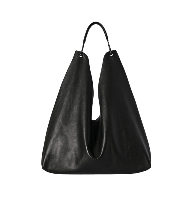 Image 1 of 3 - BLACK - THE ROW Bindle 3 Bag featuring smooth nappa leather with three-dimensional shaping, softly padded handle, removable inner zipped pouch and unlined. 100% lambskin leather. H18" x W17" x D4". Made in Italy.