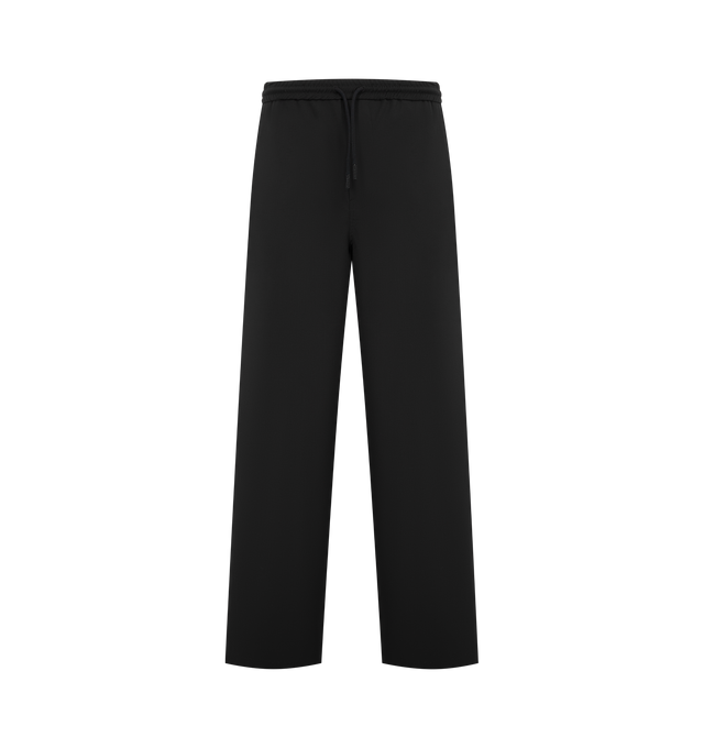 Image 1 of 3 - BLACK - Loewe Mens Drawstring Trousers are crafted from lightweight wool. Features a relaxed fit, regular length, mid-rise waist, straight leg, concealed button fly, slash pockets, rear patch pocket, and Double L embroidery at the back pocket. Main Material: Cotton. Made in Italy.
