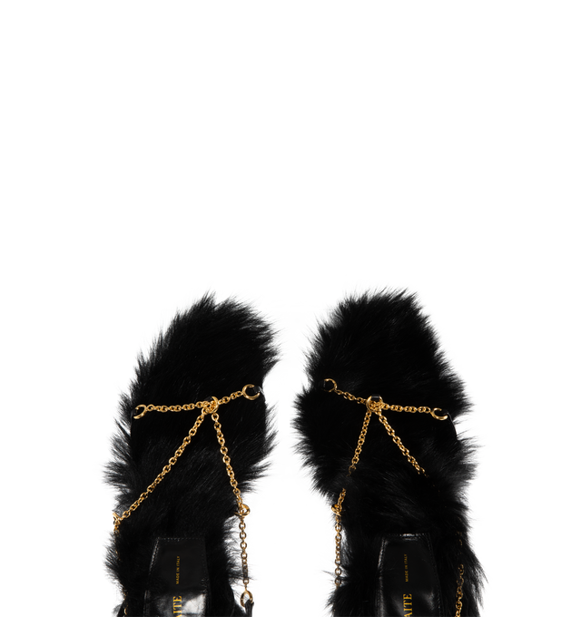 MARION SHEARLING SANDAL WITH CHAINS