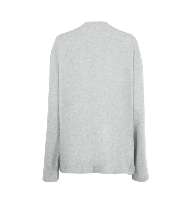 Image 2 of 2 - GREY - THE ROW Kabira Top featuring relaxed crewneck top in softly brushed fine cotton with slightly oversized fit and ribbed neckline. 100% cotton. Made in Italy.