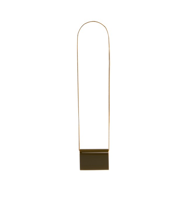 Image 2 of 3 - GREEN - SAINT LAURENT Mini Vicky Plexiglass Bag featuring a front flap decorated with the iconic cassandre, a curb-chain strap for shoulder carry, leather lining, bronze-tone hardware and magnetic snap closure. Plexiglass. Made in Italy.