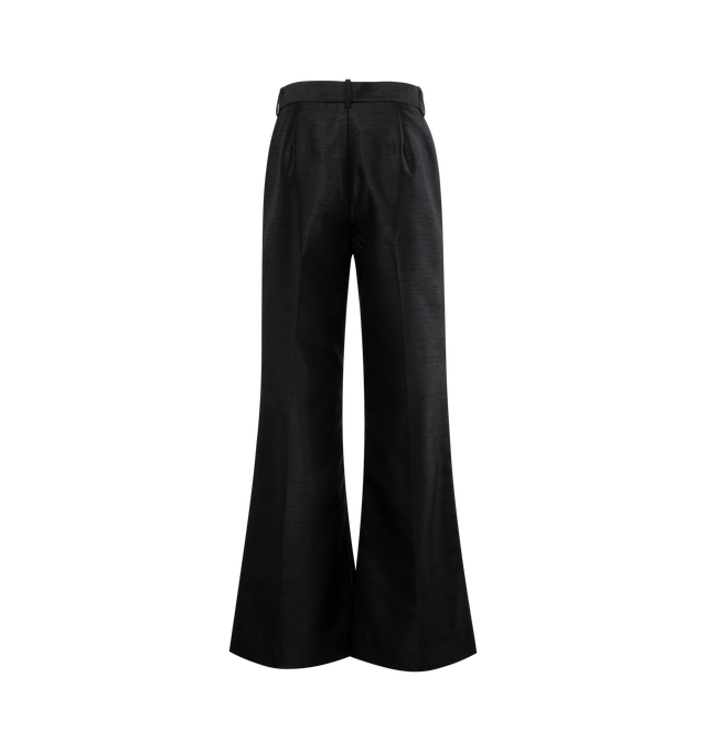 Image 3 of 4 - BLACK - ROSIE ASSOULIN  'Paneled and Piped' pants have a mid-rise, wide-leg silhouette detailed by its exaggerated flare and front pleating. Hook and zip fastening. 100% Poly ShantunG Dry clean only.  Made in United States of America. 