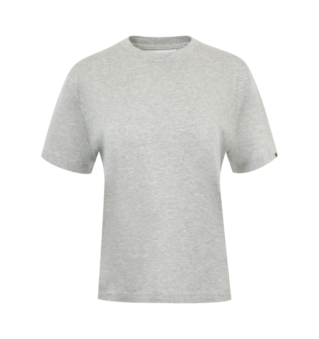 Image 1 of 2 - GREY - Extreme Cashmere Cuba T-Shirt has a crew neck, short sleeves, and a crisp structure. 70% cotton, 30% cashmere.