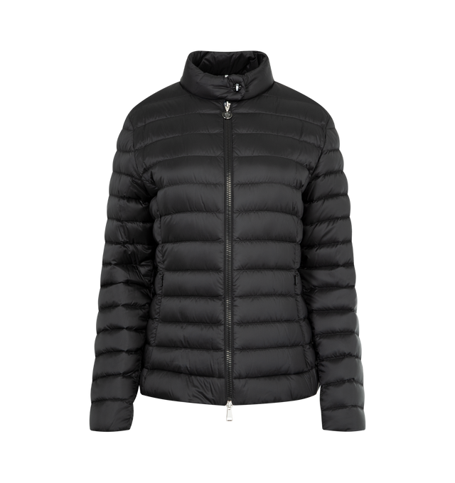 Image 1 of 3 - BLACK - MONCLER Igelle Short Down Jacket featuring water-repellent main fabric, longue saison lining, down-filled, zipper and snap button closure and zipped pockets. 100% polyamide/nlon. Padding: 90% down, 10% feather.