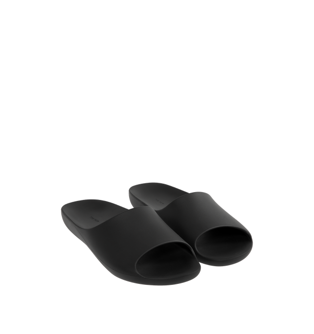 Image 2 of 4 - BLACK - THE ROW Ama Slide featuring smoothly curved slide sandal in lightweight rubber with contoured footbed and seamless construction. 100% rubber. Made in Italy.