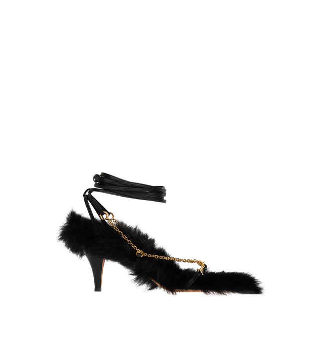 MARION SHEARLING SANDAL WITH CHAINS